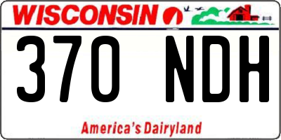 WI license plate 370NDH