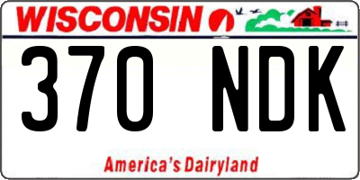 WI license plate 370NDK