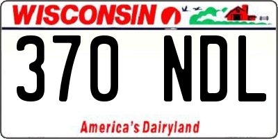 WI license plate 370NDL