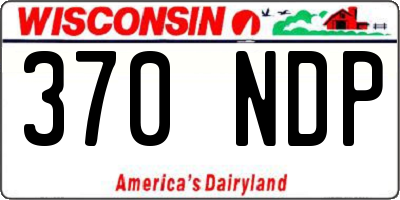 WI license plate 370NDP