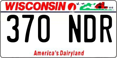 WI license plate 370NDR