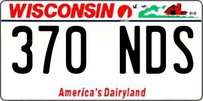 WI license plate 370NDS