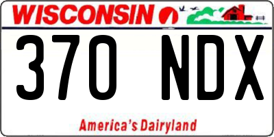 WI license plate 370NDX