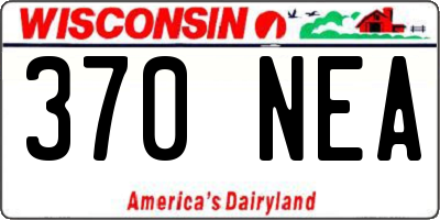WI license plate 370NEA