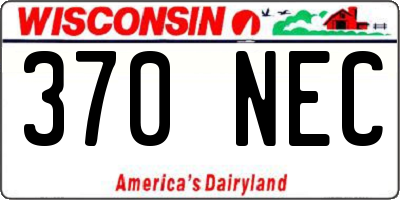 WI license plate 370NEC