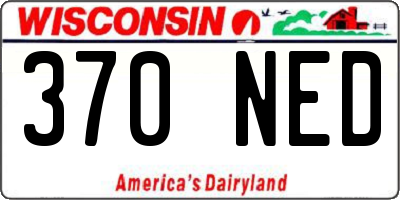 WI license plate 370NED