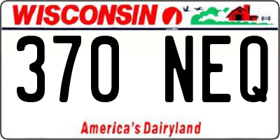 WI license plate 370NEQ