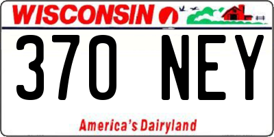 WI license plate 370NEY