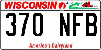 WI license plate 370NFB