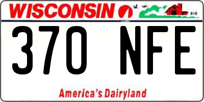 WI license plate 370NFE