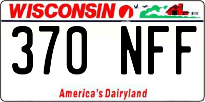 WI license plate 370NFF