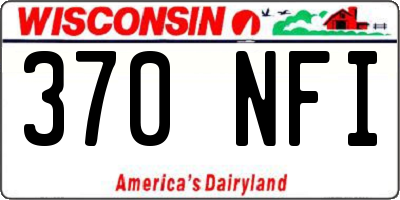 WI license plate 370NFI