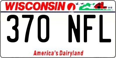 WI license plate 370NFL