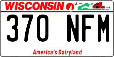 WI license plate 370NFM