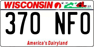 WI license plate 370NFO