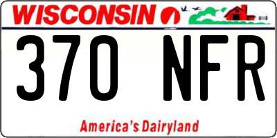 WI license plate 370NFR