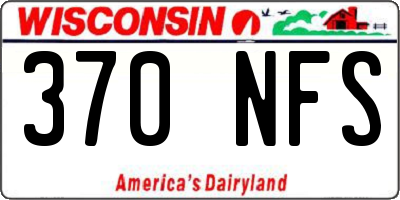 WI license plate 370NFS