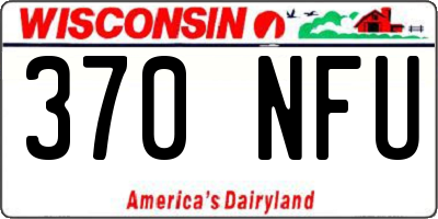 WI license plate 370NFU