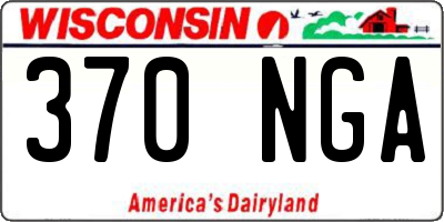 WI license plate 370NGA