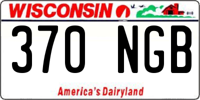 WI license plate 370NGB