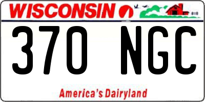 WI license plate 370NGC