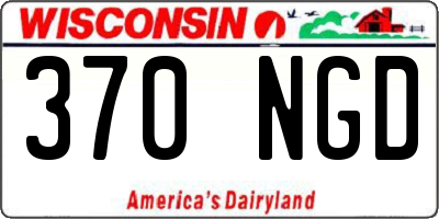 WI license plate 370NGD
