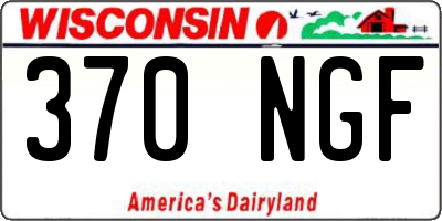 WI license plate 370NGF