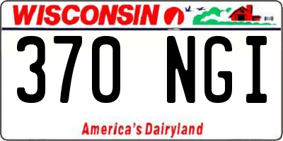 WI license plate 370NGI