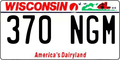 WI license plate 370NGM