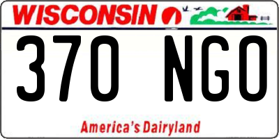 WI license plate 370NGO