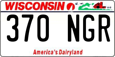 WI license plate 370NGR