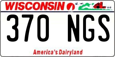 WI license plate 370NGS