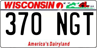 WI license plate 370NGT