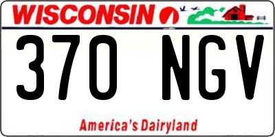 WI license plate 370NGV
