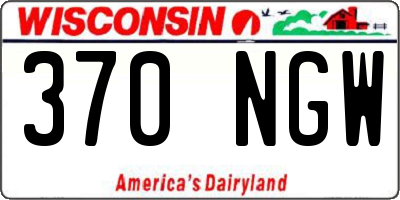 WI license plate 370NGW