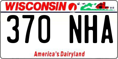 WI license plate 370NHA