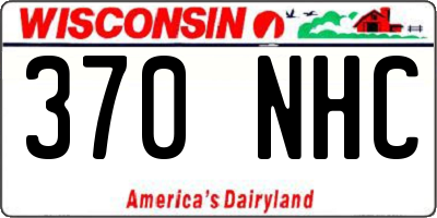 WI license plate 370NHC