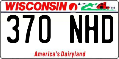 WI license plate 370NHD
