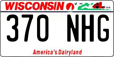 WI license plate 370NHG