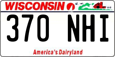 WI license plate 370NHI
