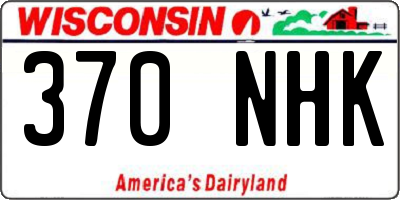 WI license plate 370NHK