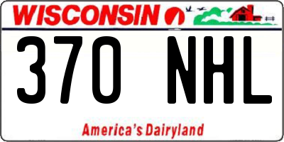 WI license plate 370NHL