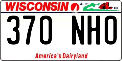 WI license plate 370NHO