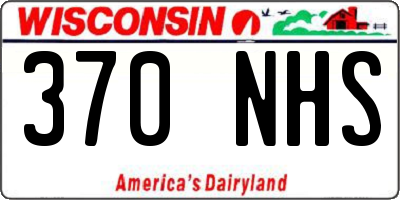 WI license plate 370NHS