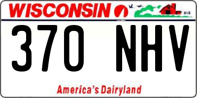 WI license plate 370NHV