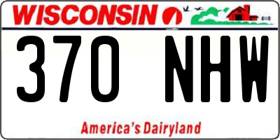 WI license plate 370NHW