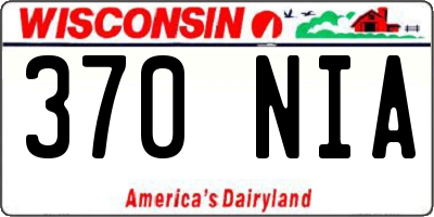 WI license plate 370NIA