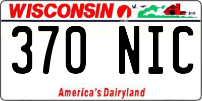 WI license plate 370NIC