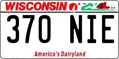 WI license plate 370NIE