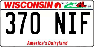 WI license plate 370NIF